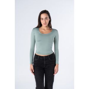 OUTDATED Wide Neck Long Sleeve - Mint Green