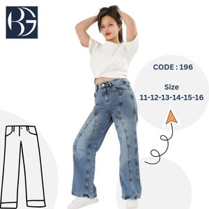 Trendy Wide-Leg Teens' Jeans (Code: 196) – Effortless Style & Modern Flair