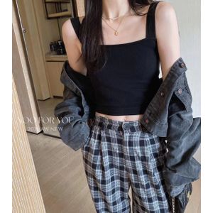 Fashion (e White Black)knitted Camis For Woman Tops For Women Stripes Crop  Tops Built In Bra Spaghetti Strap Camisole Female Tank 2022 Droppshipping  WEF