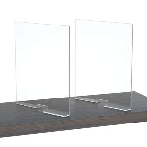 BEST MEDIA  2-Pack Transparent Acrylic Closet Shelf Dividers a Cabinet Organizer and Separator for Clothes Purses and Linens on shelves- Modern - 2-Pack - Transparent