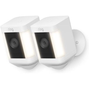 ring 2 of Spotlight Cam Plus Battery by Wireless outdoor Security Camera 1080p HD Video, Two-Way Talk, LED Spotlights, Siren, alternative to CCTV system -2 Cameras