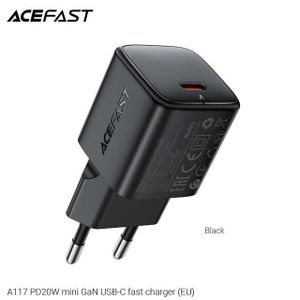 Acefast شاحن سريع صغير بتقنية GaN A117 PD20W_x000D_
USB-C                                                       مع كبل usb-c to usb- lighning