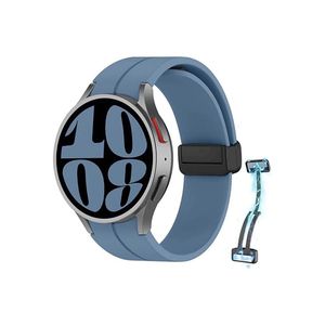 سوار مغناطيسي لساعة سامسونج جالاكسي ووتش 6 كلاسيك 47 مم و43 مم / 5 برو 45 مم / ووتش 7 إف إي 6 و5 و4 44 مم و40 مم / 4 كلاسيك 46 مم و42 مم، سوار سيليكون لساعة سامسونج ووتش 5 برو 45 مم، أزرق رسمي