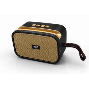 Bdt سبيكر لاسلكي بلوتوث محمول بطارية 1200mAh مع شحن بالطاقة الشمسية ووظيفة راديو FM ومدخل AUX - موديل AN1186 لون جولد