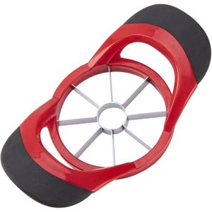One Press Apple Corer and Slicer, Durable Stainless Steel Fruit Cutting Tool with Non Slip Handles, Fast and Safe Apple Wedge Maker for Home Kitchen Use