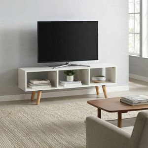 Shipboard Wood TV Table, 120×30×43 cm, 3 Eyes - Beige