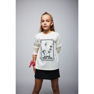 Defacto Girl Knitted Long Sleeve T-Shirt - Ecru