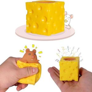 Mouse Squishy Toy Cheese Stress Ball Squishy Rat Squeeze Cheese Fidgets Squishy Mice Toy Stress Novelty Toy