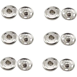 Sew on Snap Buttons, 6 Sets Press Studs Snaps Fasteners Buttons for Clothes Purse Handbag Craft DIY Supplies 15mm