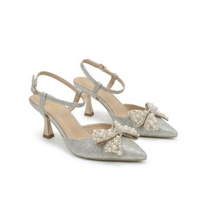 vbranda حذاء هيلز نسائي لامع بتصميم أنيق C-95-فضي