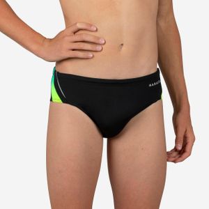 Decathlon Boys' swimming briefs 900 yoke grad green