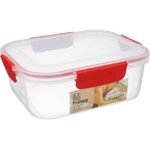 M Design Food Storage Box, 2.1 Liter - Clear and Red
