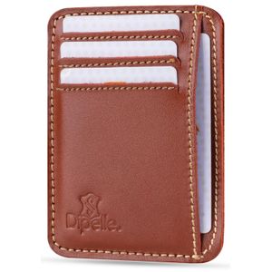 Dipelle Genuine Leather Card Case for Men and Women, size 11*8 cm, featuring 8 pockets inside. This small-sized, slim wallet by  combines style and functionality (Havan-Nappa)