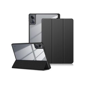 جراب مقاوم للصدمات لجهاز Xiaomi Redmi Pad SE مقاس 11 بوصة، مع غطاء خلفي شفاف، متوافق مع Xiaomi Redmi Pad SE 2023، مزود بخاصية التشغيل/الإيقاف التلقائي، أسود