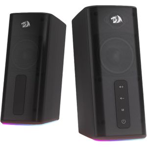 Redragon مكبر صوت  بإضاءة ار جي بي وبلوتوث ومنفذ ايه يو اكس، أسود، 20 وات، GS814
