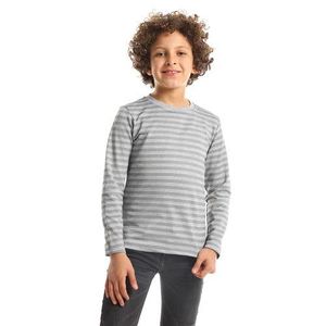 Kady Long Sleeved Stripped Round Neck Boys T-Shirt - Grey & Light Grey