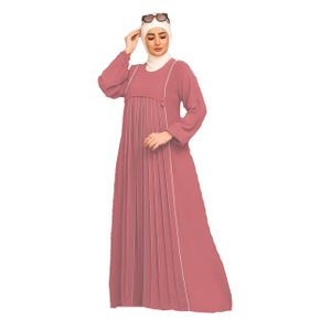 عبايه بتصميم كسرات من الامام طويلة و تمتد الي الاسفل الخامة كريب , موديل 206 , طوبي