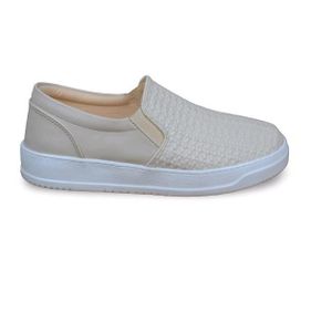 حذاء مسطح من الجلد سهل الارتداء للنساء