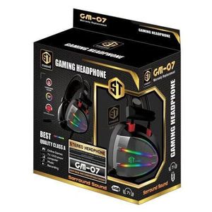 Standard سماعة الألعاب السلكية GM07 بإضاءة RGB وصوت محيطي 7.1 عبر USB تقدم تجربة صوت ستيريو غامرة مع أداء قوي وجهير عميق وتحكم دقيق في اتجاهات الصوت داخل الألعاب.