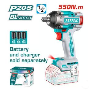 TOTAL  20V Cordless 1/2" Impact Wrench 550Nm – Bare Tool – TIWLI20551