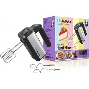 Jamaky مضرب بيض وعجان كهربائي (2 مضرب + 2 خطاف عجين)/5 سرعات/800 وات
