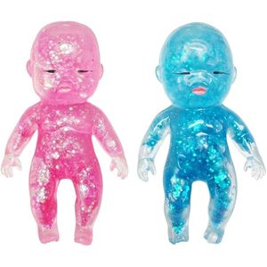 Glitter Doll Squishies Stress Ball (Blue+Pink)