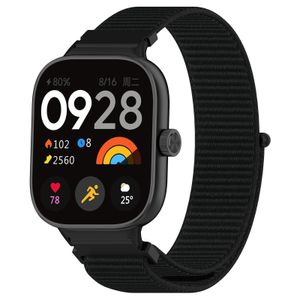 سوار ساعة ذكية، متوافق مع Redmi Watch 4/Redmi Watch 5/Xiaomi Smart Band 8 Pro/Band 9 Pro، من نايلون، تصميم جيد التهوية، مقاس قابل للتعديل - أسود