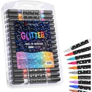 طقم أقلام جليتر مزدوجة الطرف 48 قلم / 96 لون – Glitter Dual Tip Markers