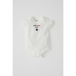 Defacto Baby Boy Short Sleeve Short Sleeve Snap Body - Ecru