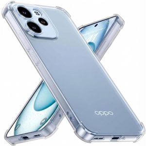 جراب حماية لموبايل اوبو رينو 15 برو 5G 4 وسائد هوائية حماية ضد الصدمات، غطاء من البولي يوريثين الحراري فائق النحافة مضاد للاصفرار، فتحات دقيقة ومقاومة للخدش - شفاف