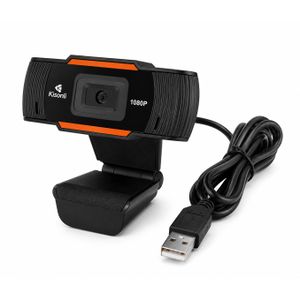 Kisonli Full HD 1080P Webcam with Built-in Microphone and Automatic Exposure (AE) - Black - Model HD-1085 - Ideal for Meetings, Live Streaming, and Remote Learning