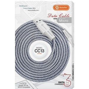 CC13 Micro USB Braided Data Cable Fast Charge - 1M