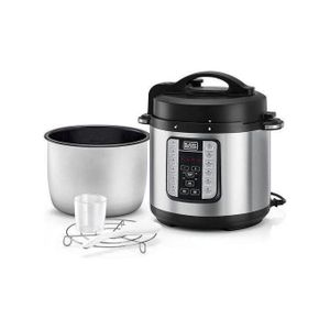 BLACK+DECKER طباخة ضغط كهربائية – 10 لترات، 1350 واط – أسود/فضي (PCP1010-B5)
