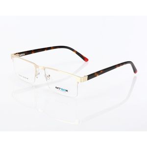 نظارة نظر هاف فريم معدنية للجنسين - عدسات مستطيلة انيقة - ذهبي