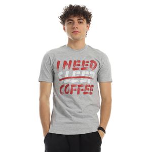 Mesery Cotton Printed T-Shirt For Men - Gray