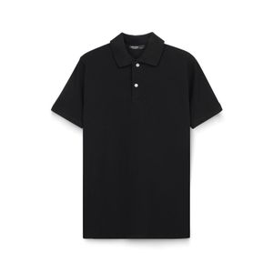 Men's Casual Half Sleeve Classic Collar Cotton Polo Shirt - Black