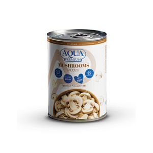 Aqua Premium مشروم أكوا بريميوم شرائح قطع - 100% طبيعي جاهز للاستخدام 400 جرام (علبة سهلة الفتح)