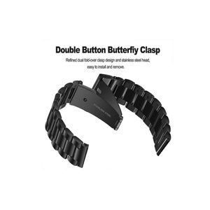 سوار بديل معدني من الفولاذ المقاوم للصدأ، سهل الفك، مقاس 20 مم، متوافق مع ساعة شاومي أمازفيت GTS2 / GTS / GTS 2e / GTS 2 ميني الذكية، لون أسود