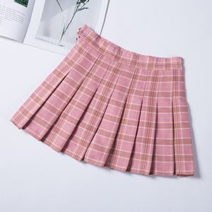 Fashion Women Skirts 2022 Summer New Korean High Waist Skirt Women  Checkered Skirt