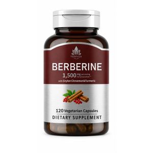 Nutrivya Berberine 1,500mg with Ceylon Cinnamon & Turmeric   120 Vegetarian Capsules   Non-GMO Gluten Free 