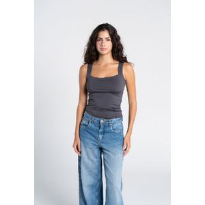 OUTDATED Square Neck Tank Top - Dark Grey