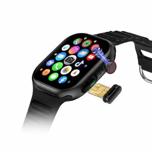 Telzeal TC43 AMOLED Smart Watch with 2.2-inch Screen 8.0MP Camera 5G Connectivity SIM Card Slot and 3 Pairs of Interchangeable Straps in Vibrant Orange and Classic Black