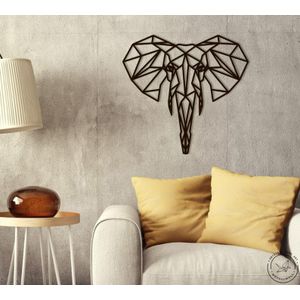 فن جداري هندسي على شكل رأس فيل