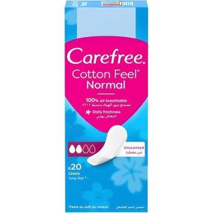 Carefree  Unscented Cotton Panty Liners, Pack of 20