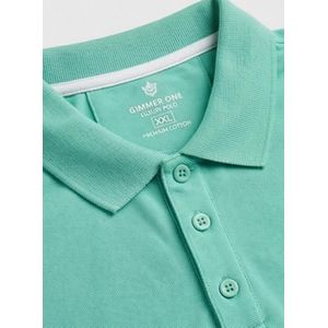 قميص بولو رجالي قطن بريميوم - لون أخضر مينت (Mint Green) بلمسات بيضاء عصرية