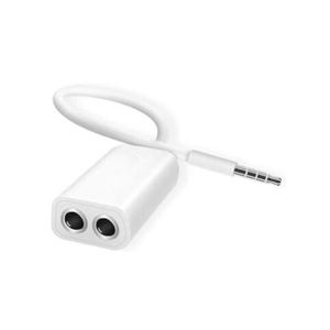Headphone splitter audio cable 3.5mm male to 2 female jack 3.5mm splitter adapter aux cable for for iphone for samsung mp3 player (white 0.17m)