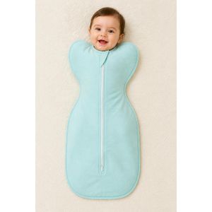 Baby Swaddle Sleep Sack - 100% Egyptian Cotton Swaddle Wrap for Newborns (0-6 Months), Arms-Up Design Baby Sleeping Bag, Soft Breathable Infant Swaddle, Made in Egypt - Light Turquoise
