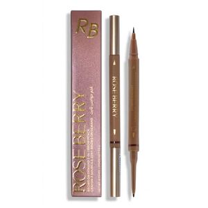 Rose Berry 2-in-1 Brow Pencil – Natural Brow Definer & Filler- 02 Dark Brown