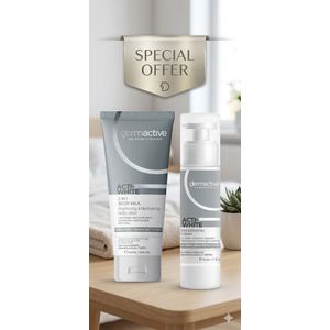 dermactive &  ديرماكتيف اكتي-وايت لوشن حليب للجسم 2 في 1 (200 مل- ديرماكتيف اكتي-وايت كريم إزالة التصبغات للوجه واليدين (50 مل):