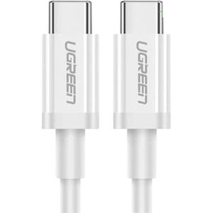 Ugreen 60W PD 3A USB Type C Male To Type C Male, Quick Charge Cable with 480Mbps Data Transfer Speed, Type-C Computers to Smartphones Data Syncing, 2M - White
